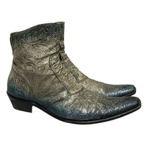 Jo Ghost Men’s Embossed Leather  Boots